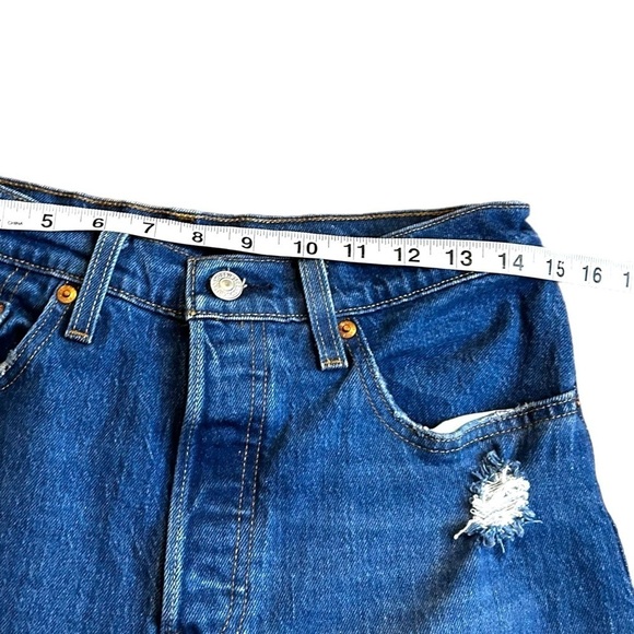 Levi's 501 Original Cropped Straight Leg Jeans- Charleston Fun - Picture 11 of 13